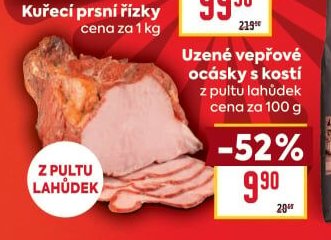 Uzené vepřové ocásky s kostí