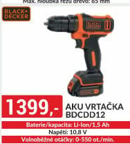 Aku vrtačka Black&amp