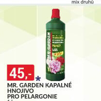 Hnojivo tekuté pro muškáty / pelargonie a balkónové květin Mr. Garden Agro