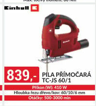 Pila přímočará TCJS60/1 Einhell