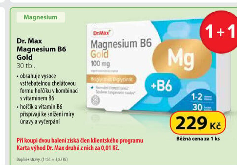 Doplněk stravy Magnesium B6 Gold Dr.Max
