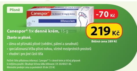 Krém proti plísním 1x denně Canespor