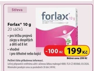 Přípravek proti zácpě Forlax