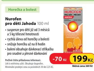 Sirup proti horečce a bolesti pro děti Nurofen