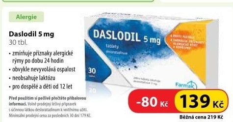 Tablety proti alergické rýmě Daslodil