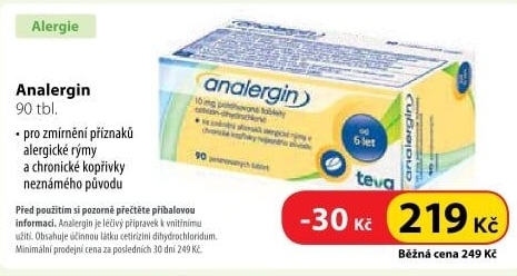 Tablety proti alergii Analergin