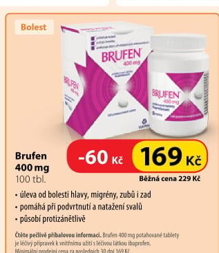 Tablety proti bolesti Brufen 400 Mylan