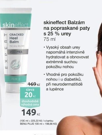 skineffect Balzám na popraskané paty s 25 % urey 75 ml