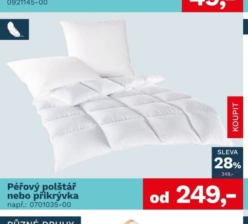 Péřový polštář nebo přikrývka