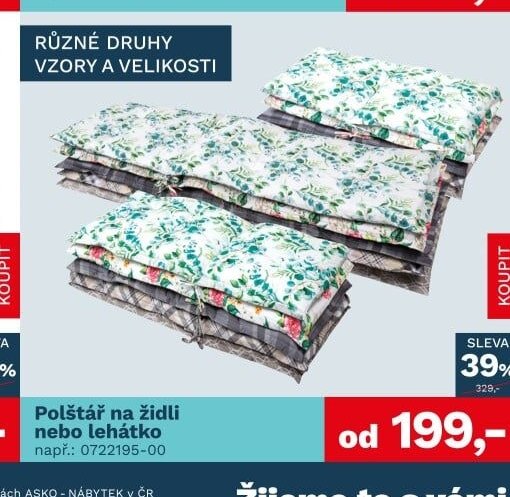 Polštář na židli nebo lehátko