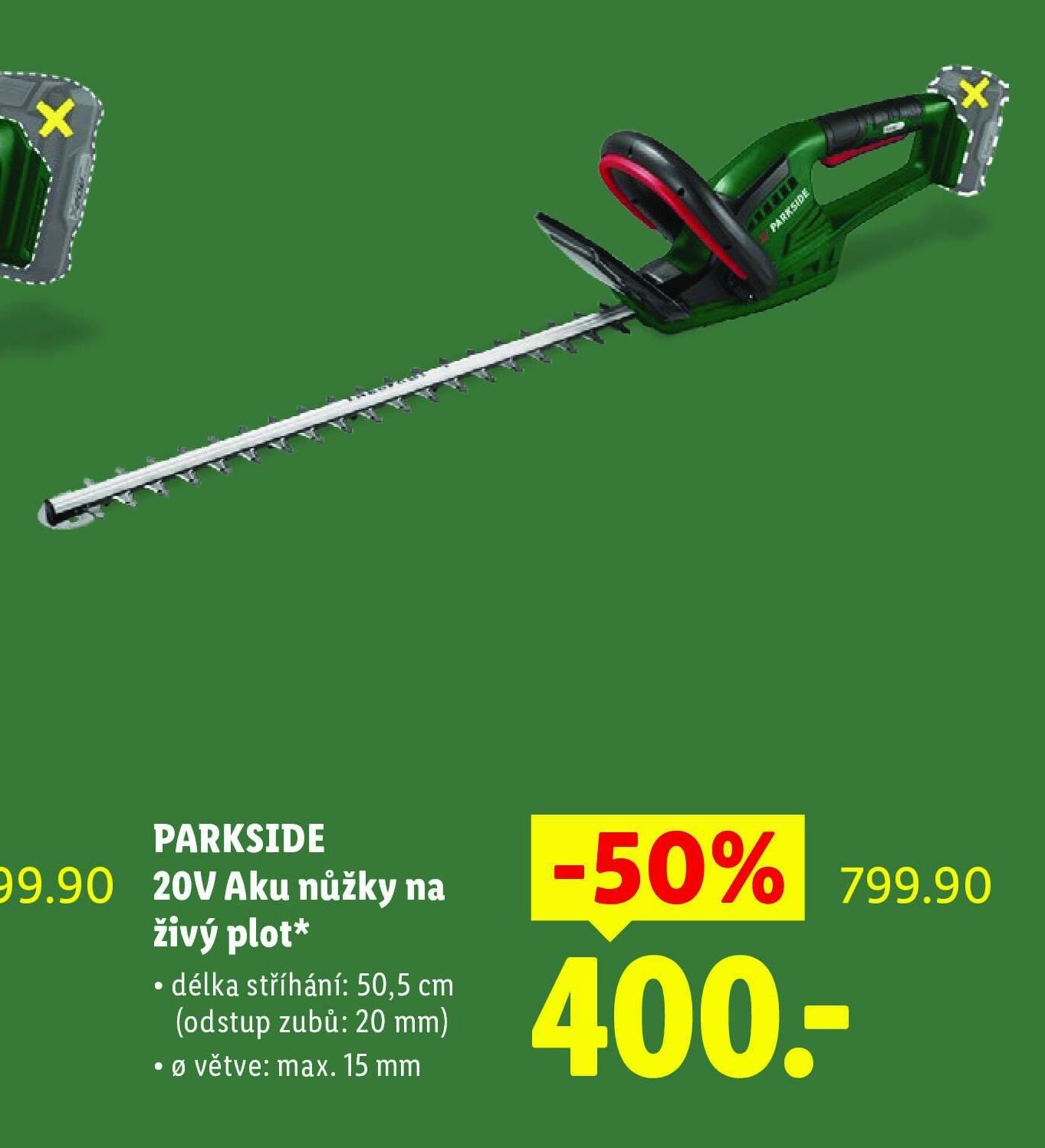 PARKSIDE 20V Aku nůžky na živý plot