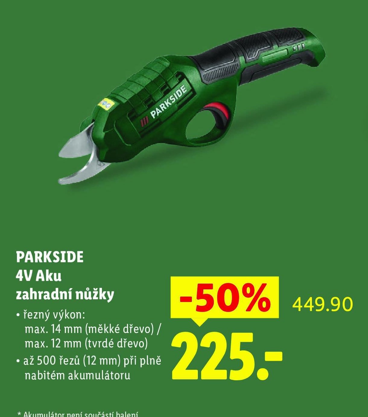 PARKSIDE 4V Aku zahradní nůžky
