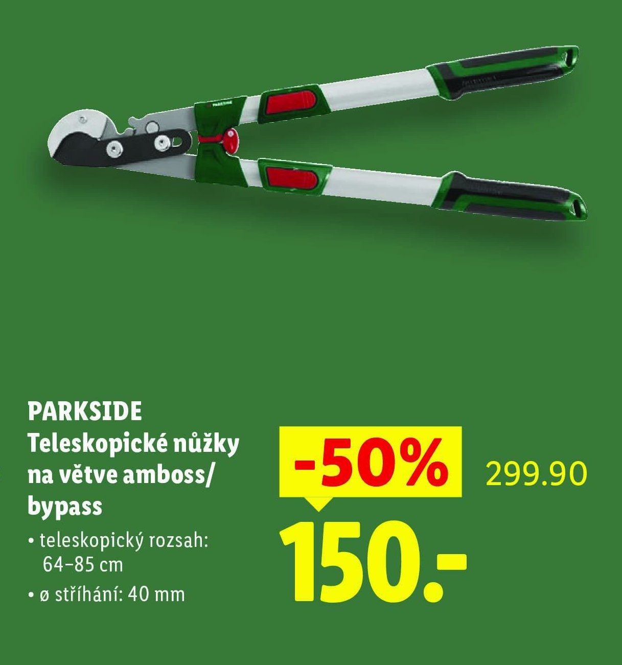 PARKSIDE Teleskopické nůžky na větve amboss/bypass