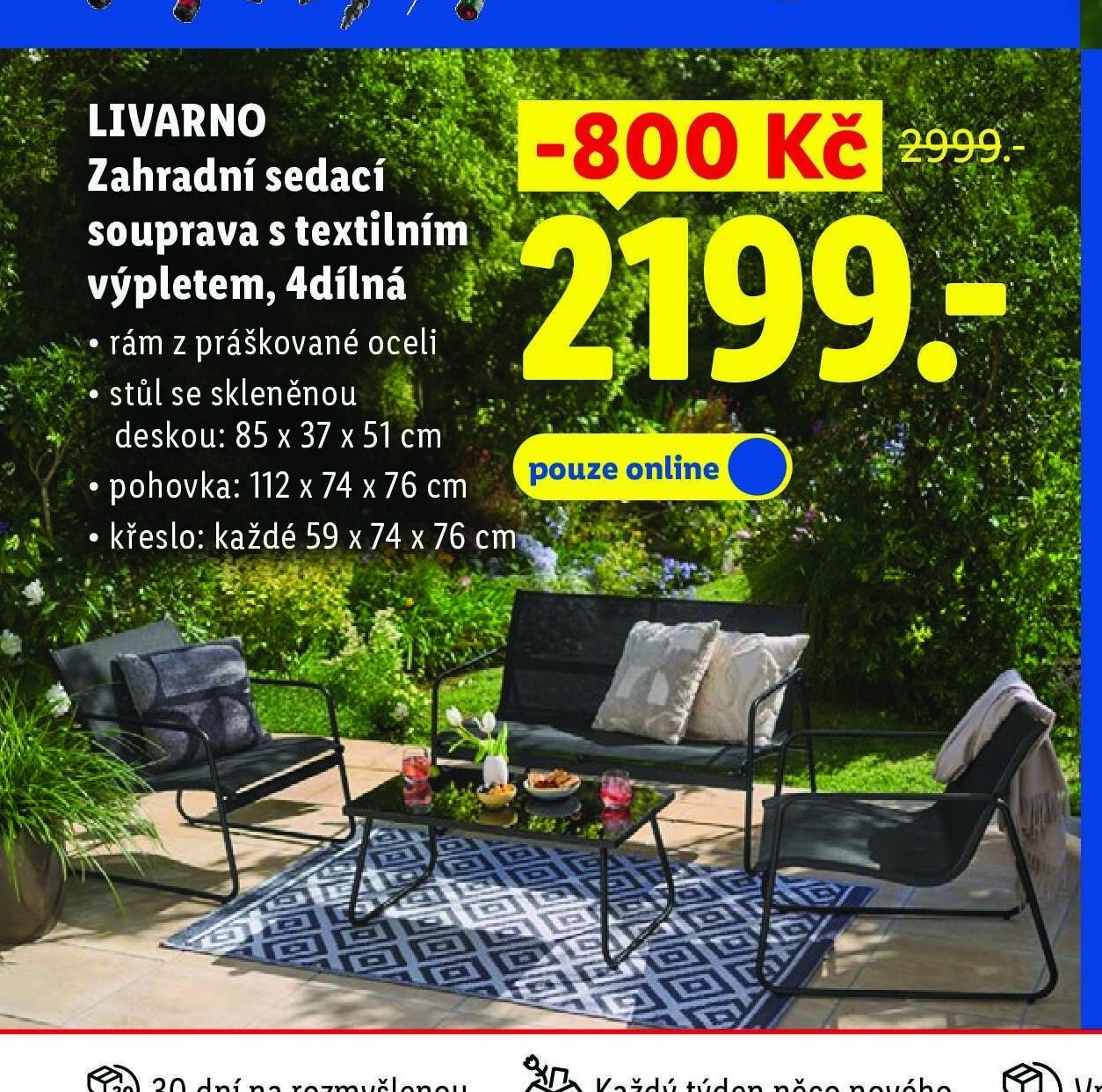 LIVARNO Zahradní sedací souprava s textilním výpletem, 4dílná - Lidl akcniletaky.com