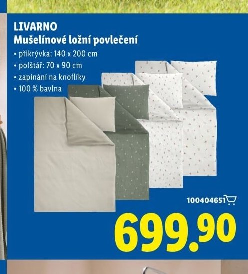 LIVARNO Mušelínové ložní povlečení - Lidl akcniletaky.com