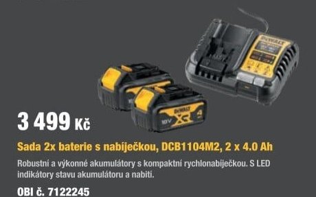 Sada 2x baterie s nabíječkou, DCB1104M2, 2 x 4.0 Ah