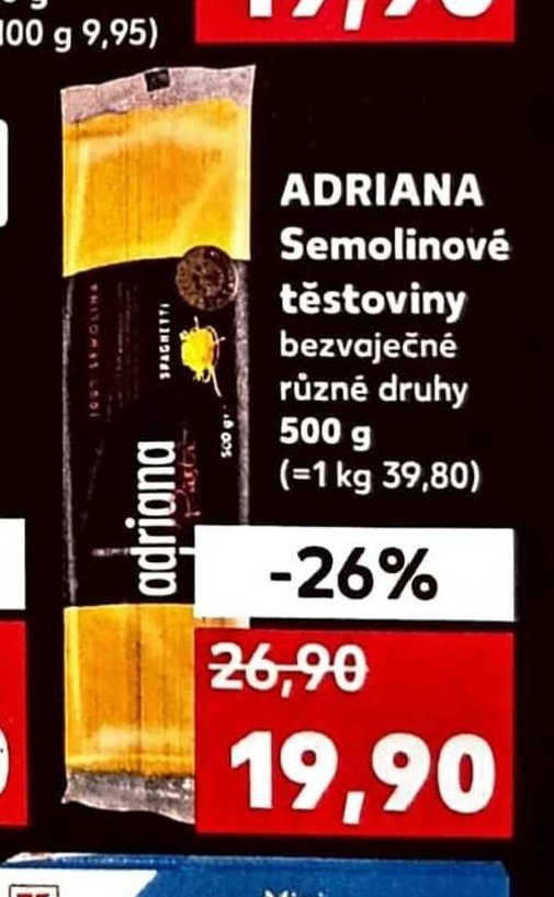 ADRIANA Semolinové těstoviny