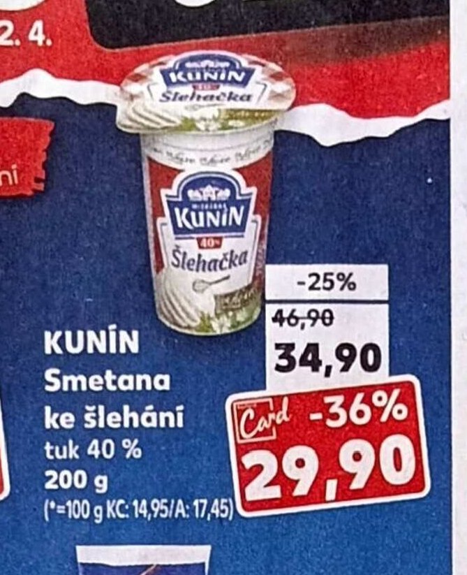 Kunín Smetana ke šlehání