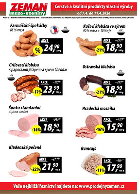 akční leták ZEMAN maso - uzeniny 7.4.2026-11.4.2026