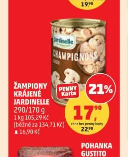 Žampiony krájené Jardinelle