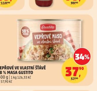 Vepřové ve vlastní šťávě Gustito