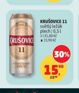 Krušovice 11 světlý ležák plech