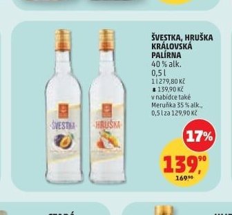 ŠVESTKA, HRUŠKA KRÁLOVSKÁ PALÍRNA