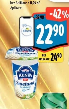 Kunín Smetana ke šlehání 31% - Albert akcniletaky.com