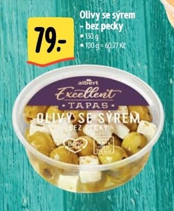 Olivy se sýrem bez pecky
