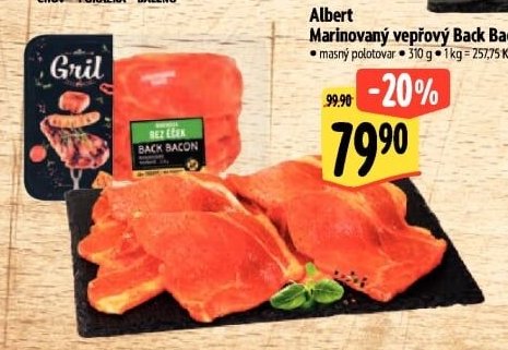 Albert Marinovaný vepřový Back Bacon