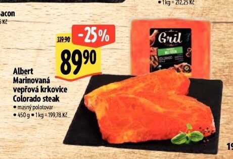 Albert Marinovaná vepřová krkovice Colorado steak