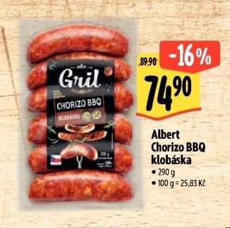 Albert Chorizo BBQ klobása