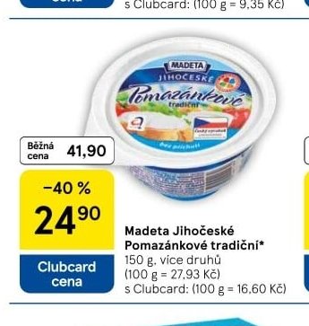 Madeta Jihočeské Pomazánkové tradiční