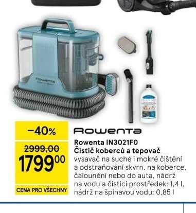 Rowenta IN3021FO Čistič koberců a tepovač