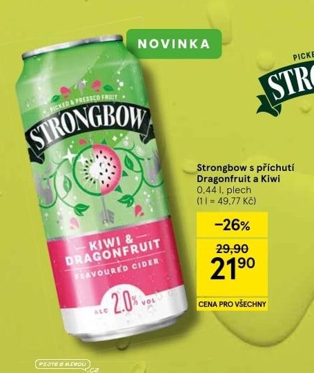 Strongbow s příchutí Dragonfruit a Kiwi