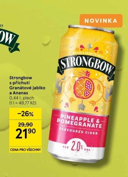 Strongbow s příchutí Granátové jablko a Ananas