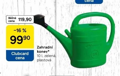 Zahradní konev 10 l, zelená, plastová