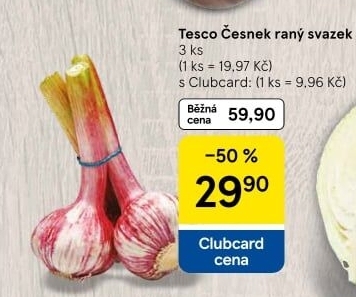 Česnek čerstvý svazek Tesco