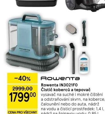 Čistič koberců a tepovač Rowenta IN3021F0