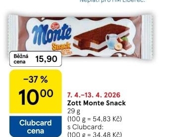 Dezert mléčný Monte Snack Zott