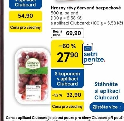 Hrozny červené bezsemenné The Grower'