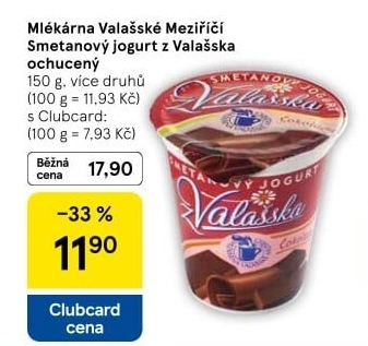 Jogurt smetanový ochucený z Valašska Mlékárna Valašské Meziříčí