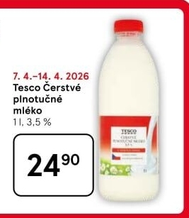 Mléko čerstvé Tesco - 3,5% plnotučné