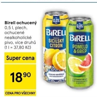 Nealkoholické pivo ochucené Birell