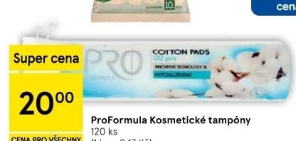 Odličovací tampony Pro Formula Tesco