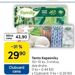 Papírové kapesníčky 3vrstvé Tento