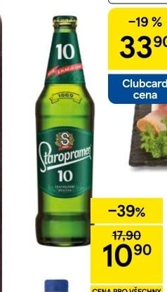 Pivo světlé výčepní 10° Staropramen