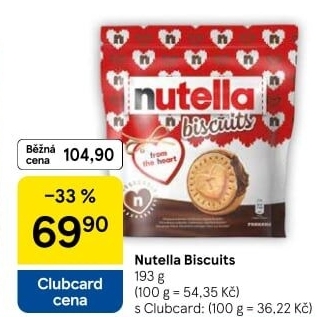 Sušenky Biscuits Nutella