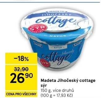 Sýr Cottage Jihočeský Madeta