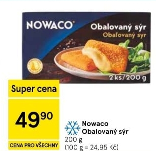 Sýr obalovaný mražený Nowaco